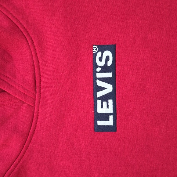 LEVIS BRAND SIGNATURE BOYS RED PULLOVER HOODIE SWEATSHIRT SIZE LARGE - Picture 4 of 11